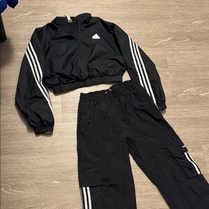 Adidas Black Tracksuit with White Accents